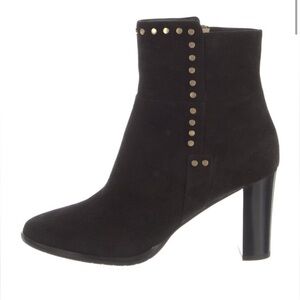 Jimmy Choo Black Harlow 80 Boots with Gold Studs